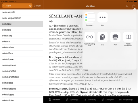 Dictionnaire iPad screenshot 2 - Reference app