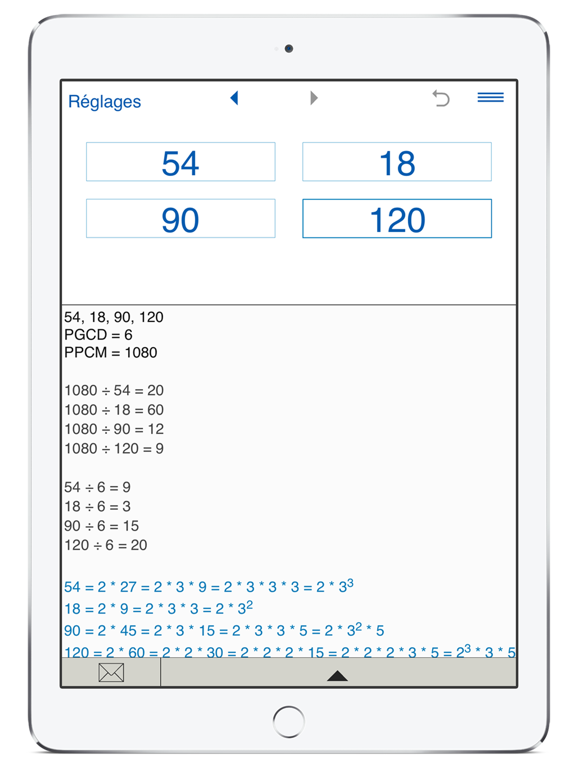 Télécharger PGCD et de PPCM calculatrice pour iPhone / iPad sur l'App Store  (Education)