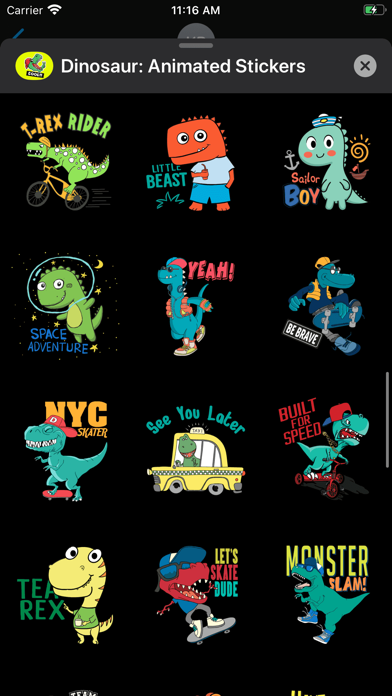 Dinosaur: Animated Stickers iPhone screenshot 6 - Stickers app