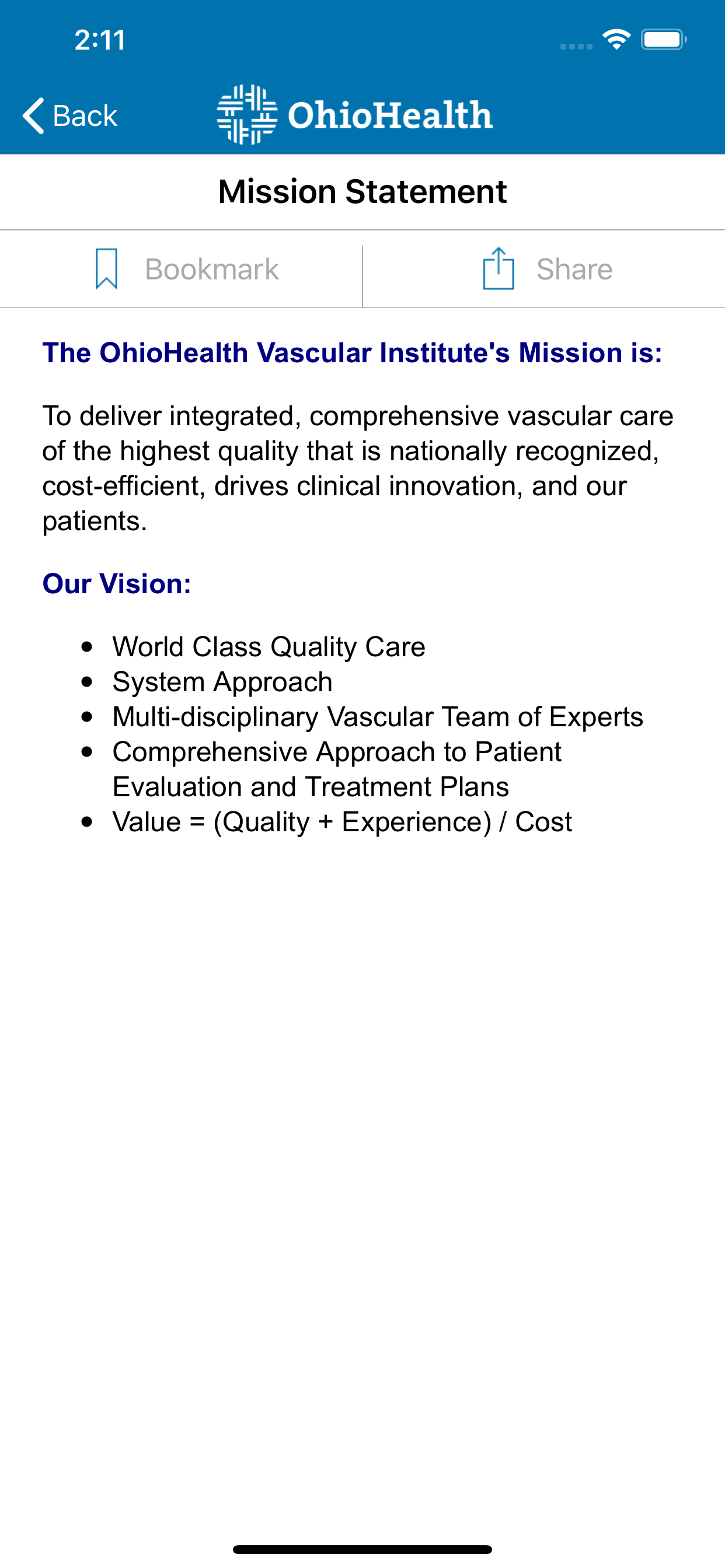 OhioHealth Vascular Institute screenshot 4