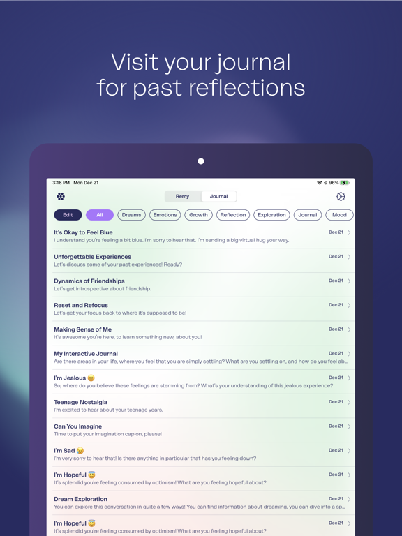 Inwords: Reflect with Remy iPad screenshot 6 - Lifestyle app