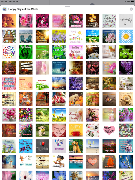 Screenshot #1 for Happy Days of the Week Wishes