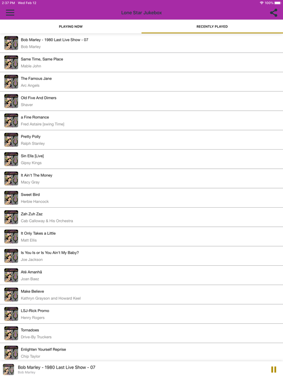 Lone Star Jukebox iPad screenshot 2 - Music app