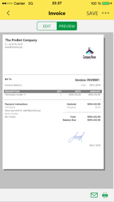 Invoice screenshot