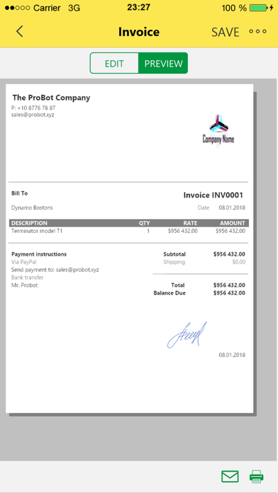Invoice Screenshot