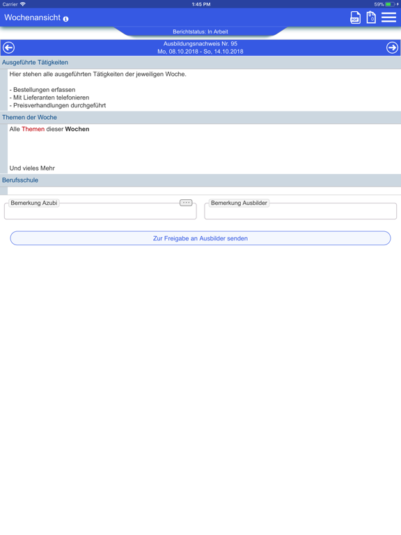 Azubiheft App iPad screenshot 4