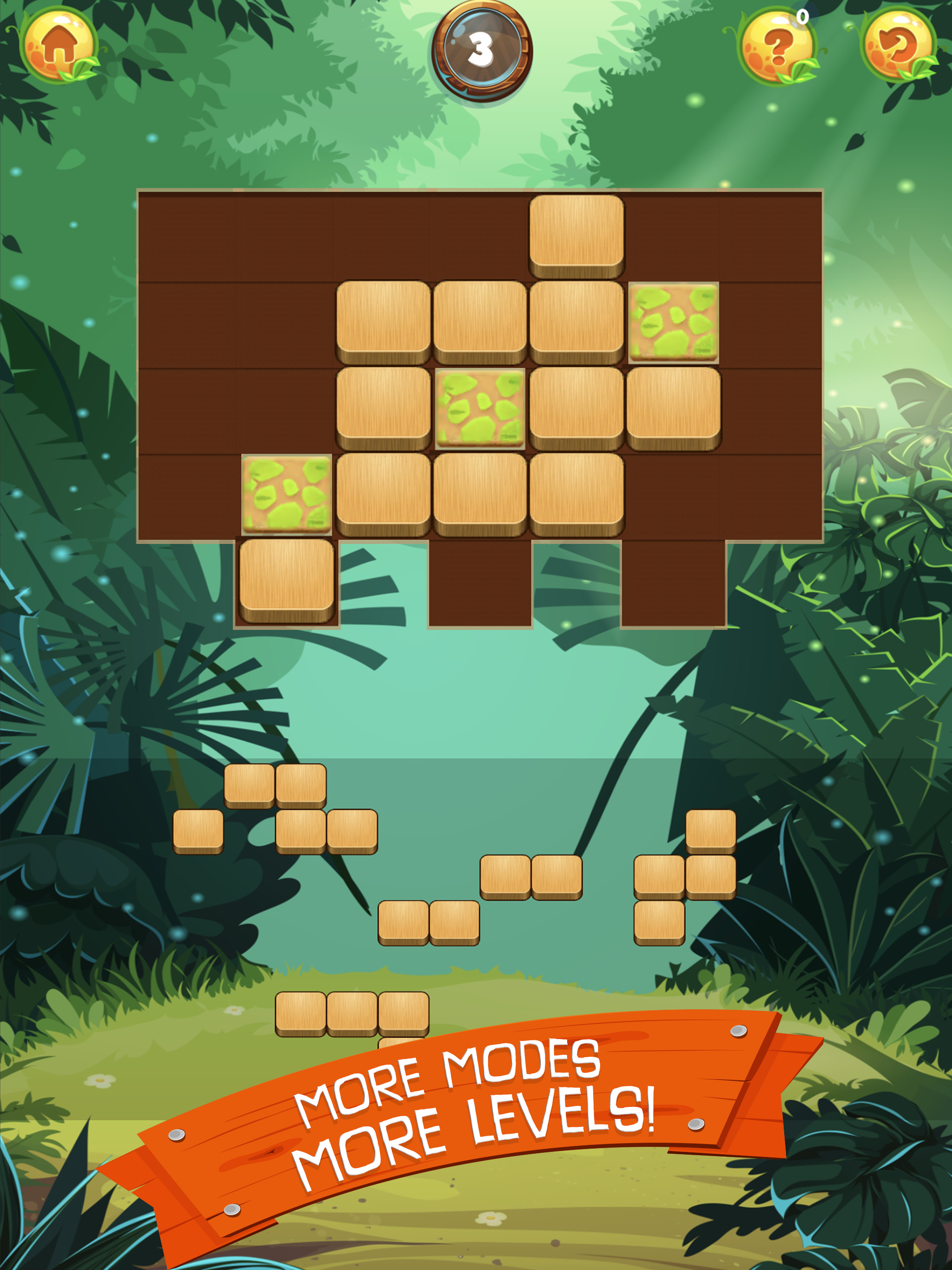 Wood Block Jungle: Puzzle Game