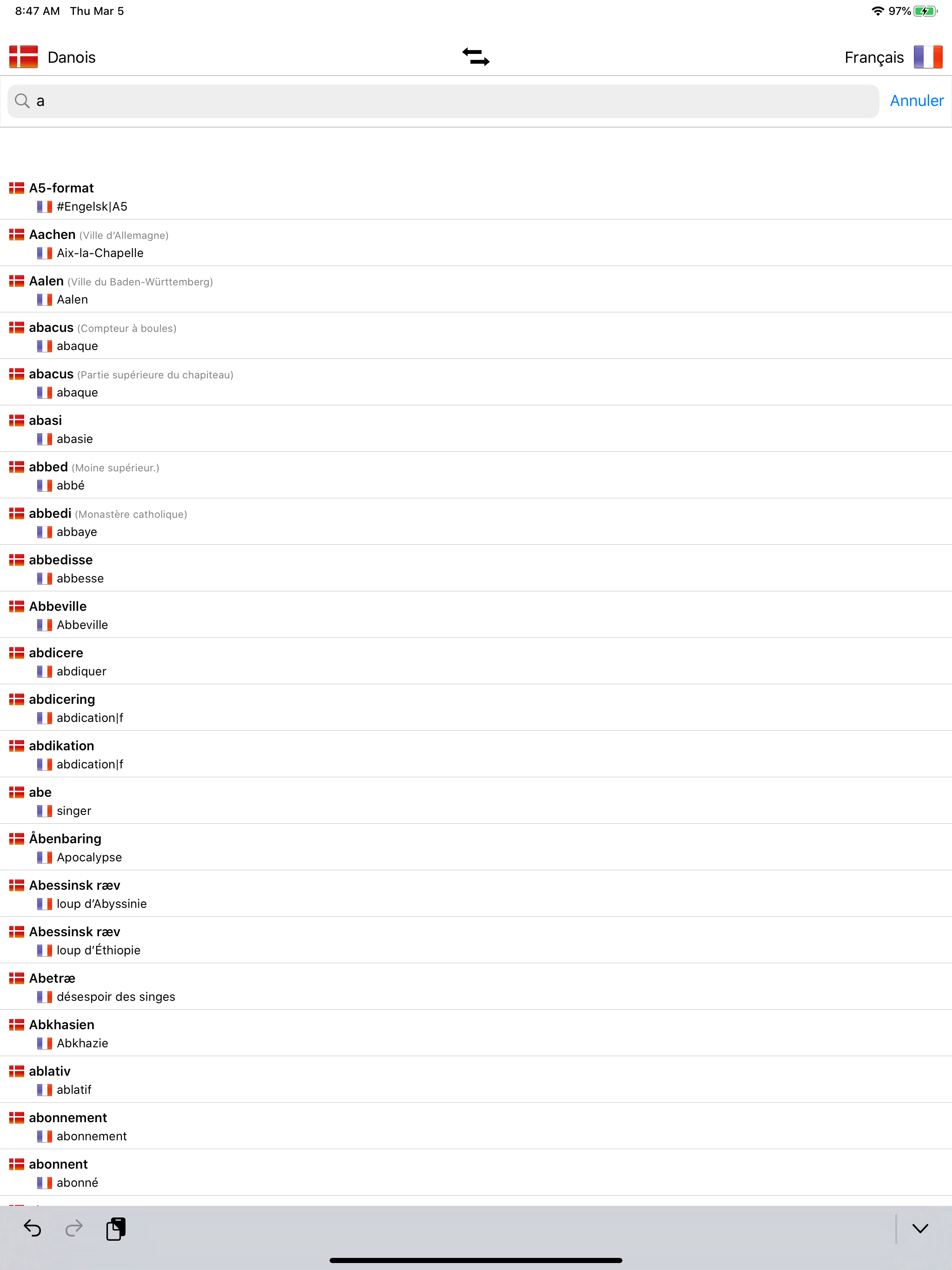 Dictionnaire Danois-Français screenshot 10
