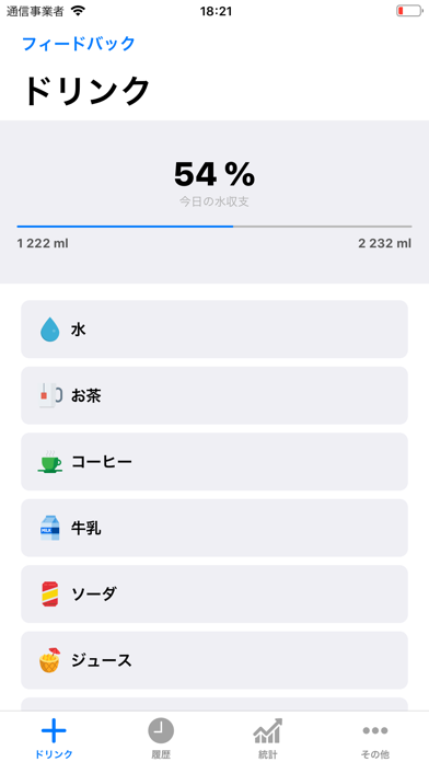 水バランス - リマインダー、ウォータートラッカー、水分補給のおすすめ画像1