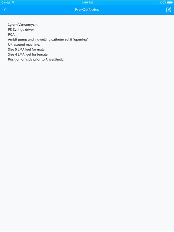 PrefCard iPad screenshot