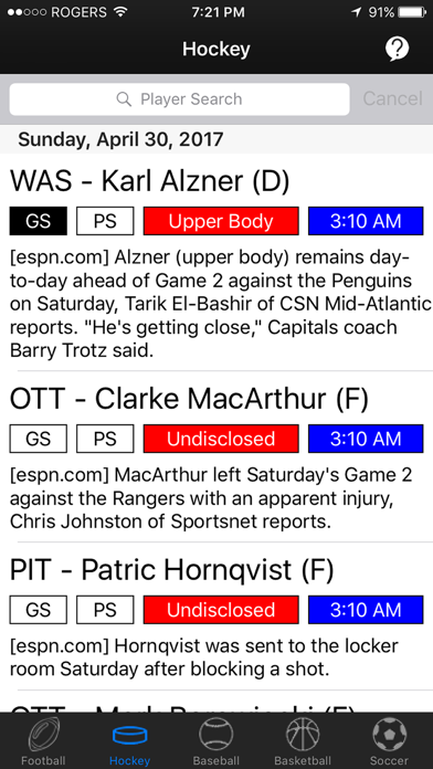 Who's Hurt - Injury Reports Screenshot