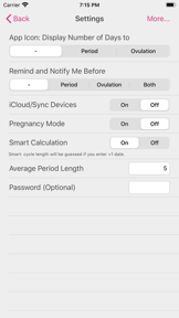 Menstrual Period Tracker screenshot