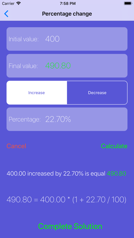 #5. Percentage Solver (iOS) By: Francesco Grassi
