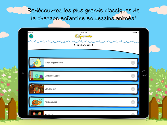 Screenshot #5 pour Clipounets: comptines en video