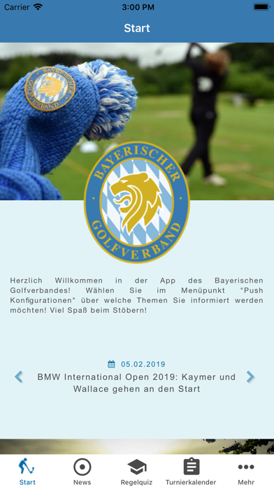 Bayerischer Golfverband Screenshot