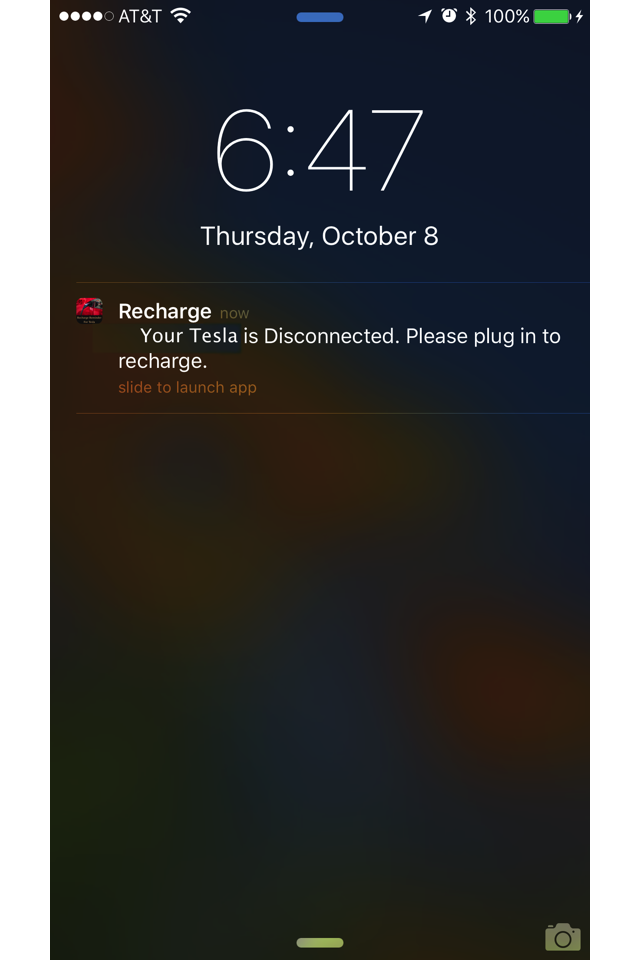 Recharge Reminder For Tesla