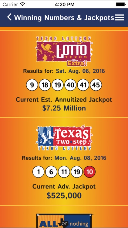 Texas Lottery Official App
