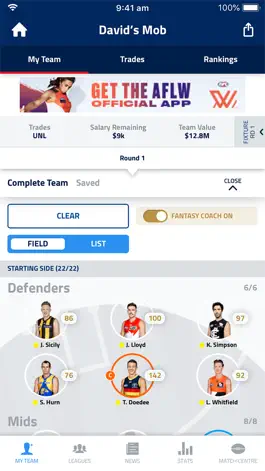 Game screenshot AFL Fantasy apk