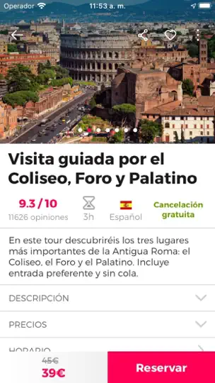 Captura de pantalla de Guía De Roma De Civitatis.com en iPhone 4