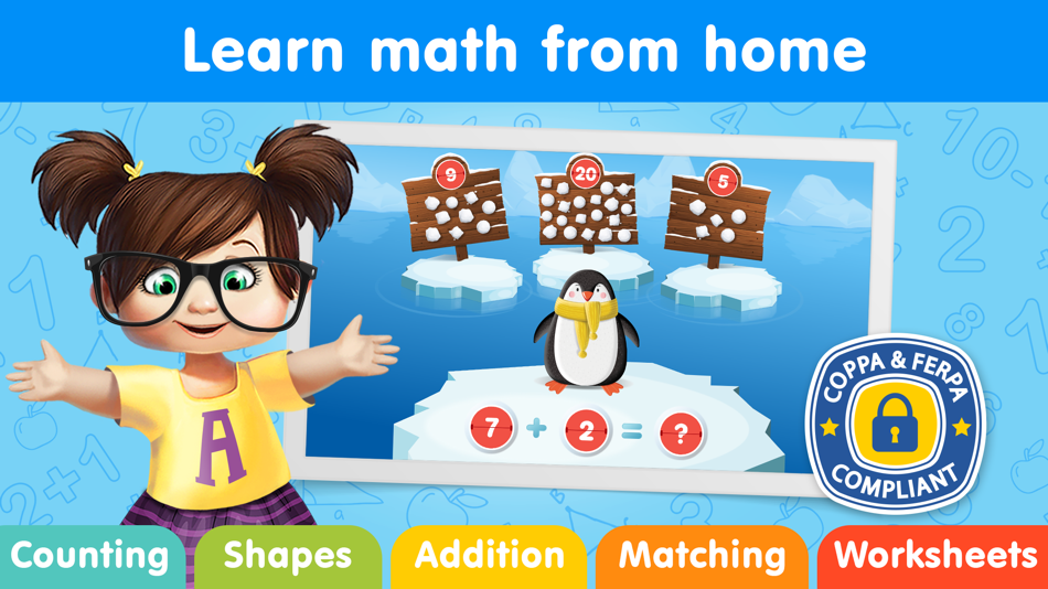 #1. Math games for kids, toddlers (iOS) Podle: Kids Academy Co apps: Preschool & Kindergarten Learning Kids Games, Educational Books, Free Songs