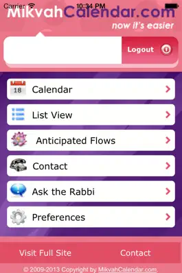 Game screenshot Mikvah Calendar apk