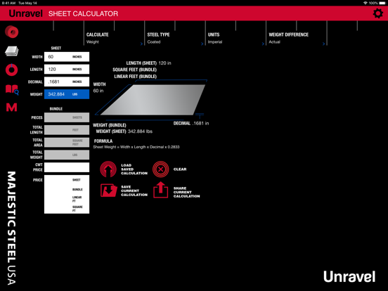 Unravel: Steel Calculator iPad screenshot 7 - Utilities app
