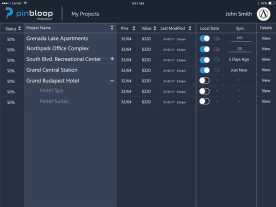 Pinbloop Punchlist iPad screenshot 4 - Business app