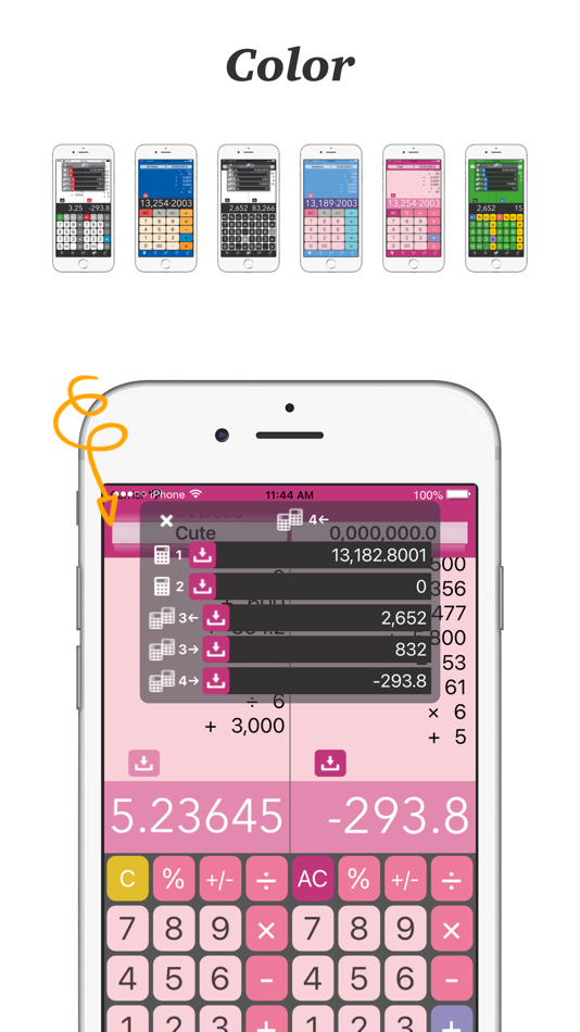 #7. Calculator L + Twin Plus App # (iOS) Podle: Satomi Uchida