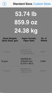 paper weight calculator iphone screenshot 2