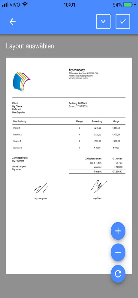 Invoice, Receipt & Estimate