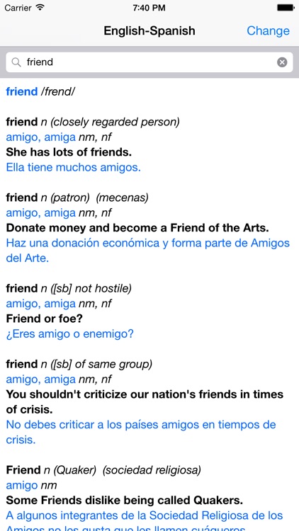 Spanish – English Dictionary