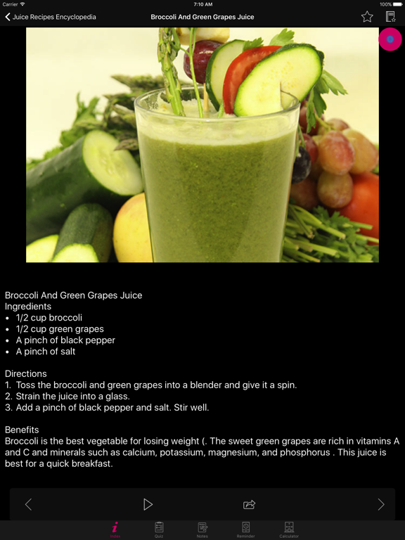Screenshot #6 pour Juice Recipes Encyclopedia