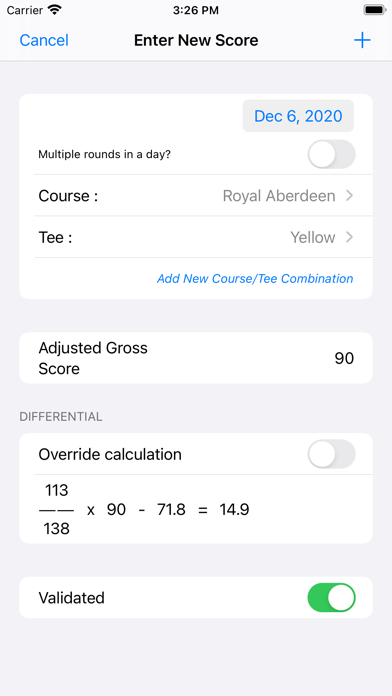 Golf Handicap Companion Screenshot