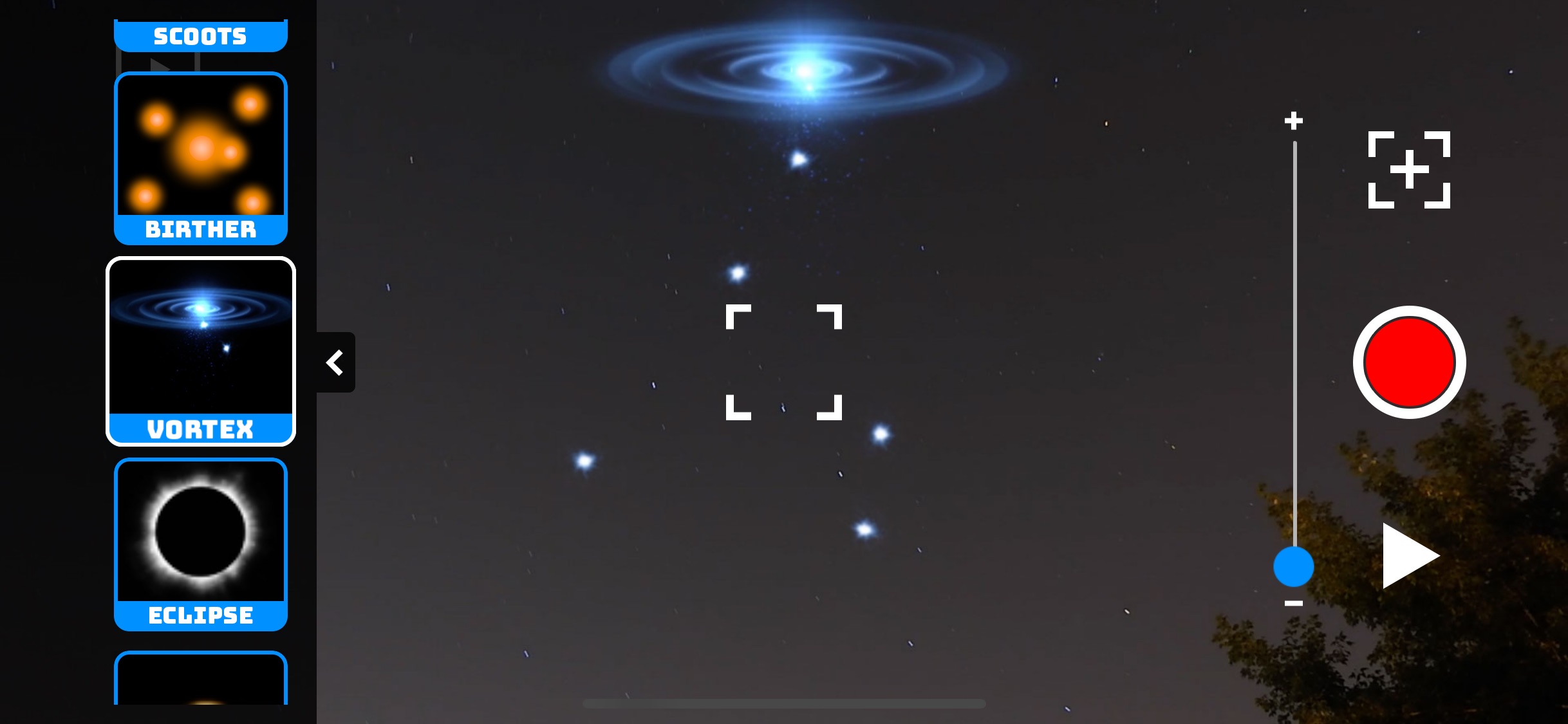 Screenshot do app UFO Video Camera