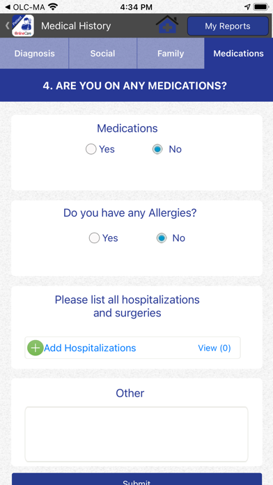 OLC Patient Screenshot