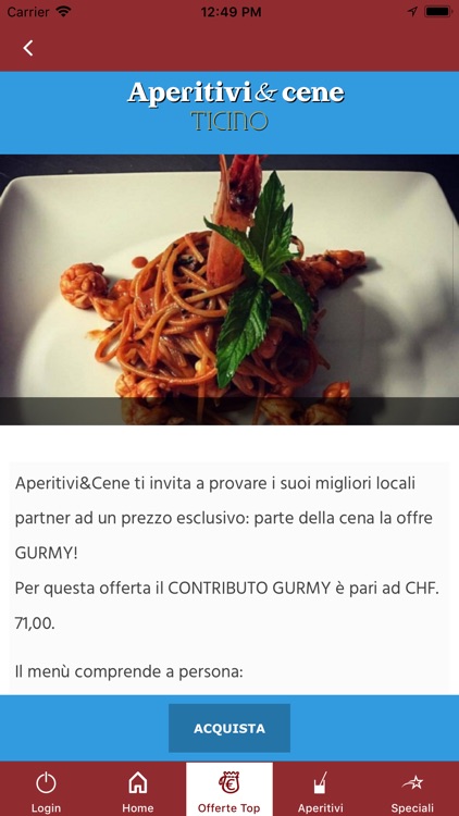 aperitivi & cene Ticino