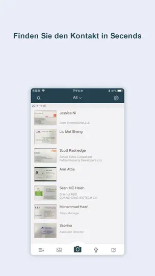 Screenshot von Visitenkarten Scanner -samcard auf dem iPhone 3