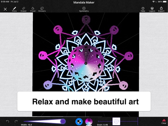 Mandala Maker: symmetry doodle iPad app afbeelding 1