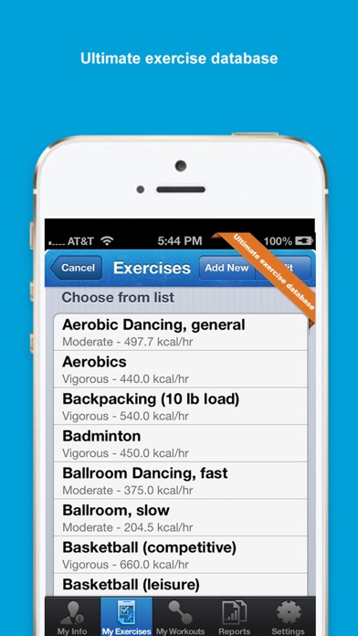 iExercise Journal Screenshot