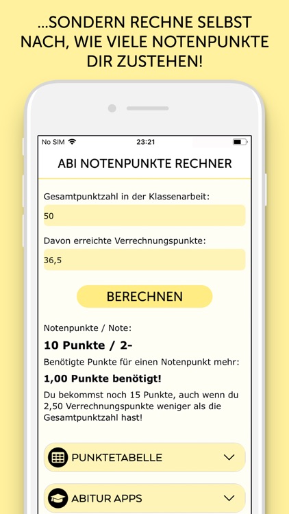 Abitur Notenpunkte Rechner