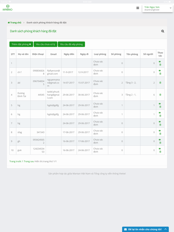 Screenshot #6 pour Quản lý cơ sở lưu trú ManMo3H