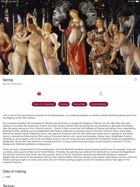 Uffizi Gallery iPad screenshot 5 - Travel app