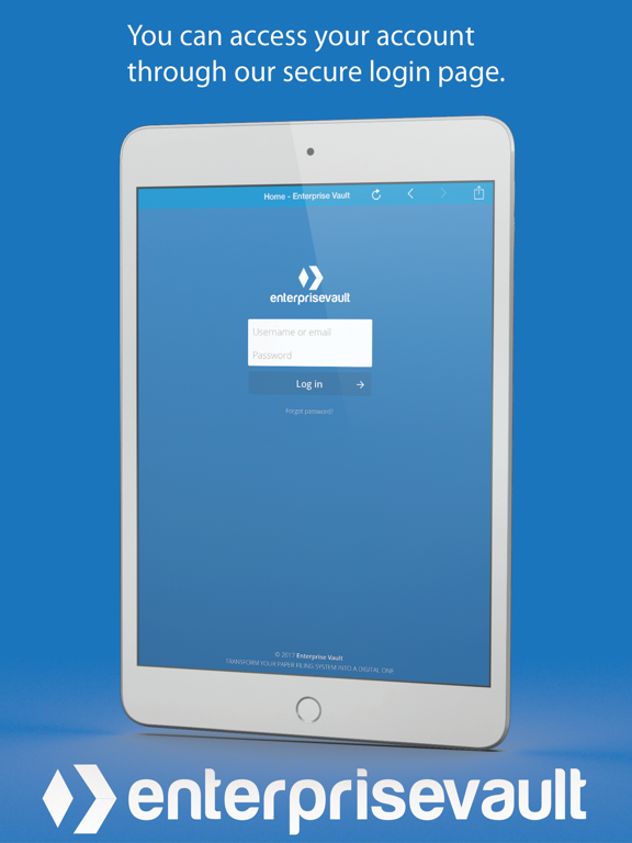 Enterprise Vault iPad screenshot 1 - Business app
