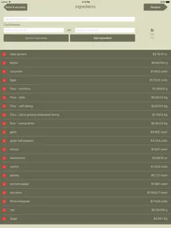 Recipe Costing Calculator iPad image 1