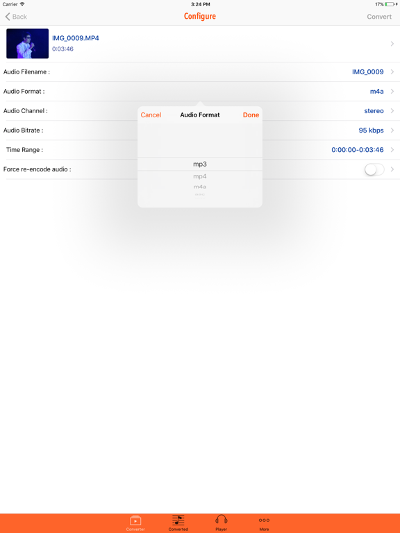 iVideo2Audio - Video to MP3 iPad screenshot 5 - Utilities app
