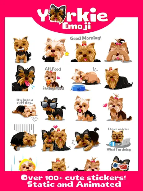 Yorkie Dog Emoji Stickers