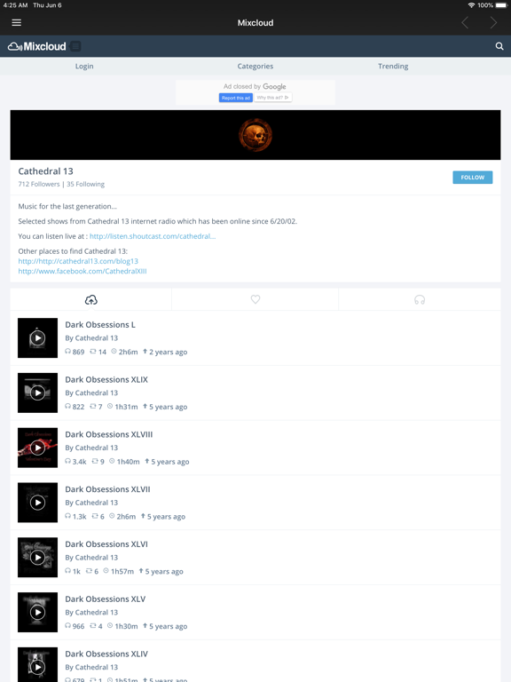 Cathedral 13 iPad screenshot 4 - Music app