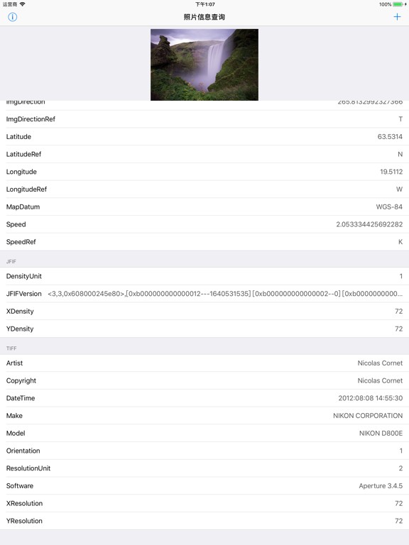 照片信息查询 - 查看相册图片背后的数据 iPad screenshot 3 - Photo & Video app