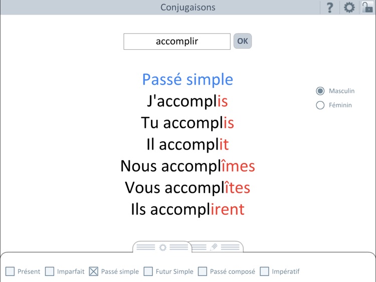 Outils école : Conjugaisons