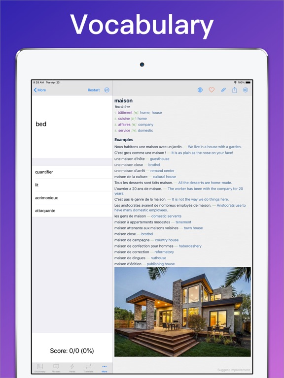 French Translator Dictionary + iPad screenshot 6 - Education app
